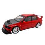 Macheta Mitsubishi Lancer Evo 9 rosu 1:24 replica metal lumini si sunete deschide usi capota si portbagaj