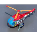 Elicopter Salvare Rescue S-54 Jucarie Mecanica din Metal cu Cheita Stil Retro Vintage 12cm - imagine 6