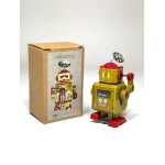 Robotel Tobosar Gold 10 cm Jucarie Mecanica din Metal cu Cheita Stil Retro Vintage - imagine 5