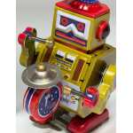 Robotel Tobosar Gold 10 cm Jucarie Mecanica din Metal cu Cheita Stil Retro Vintage - imagine 6