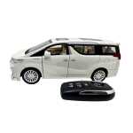 Macheta Toyota Alphard Executive Lounge alba 1:24 telecomanda replica metal lumini si sunete usi laterale electrice - imagine 5