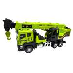 Macheta camion macara 17 cm metal si plastic brat extensibil carlig functional sunete si lumini