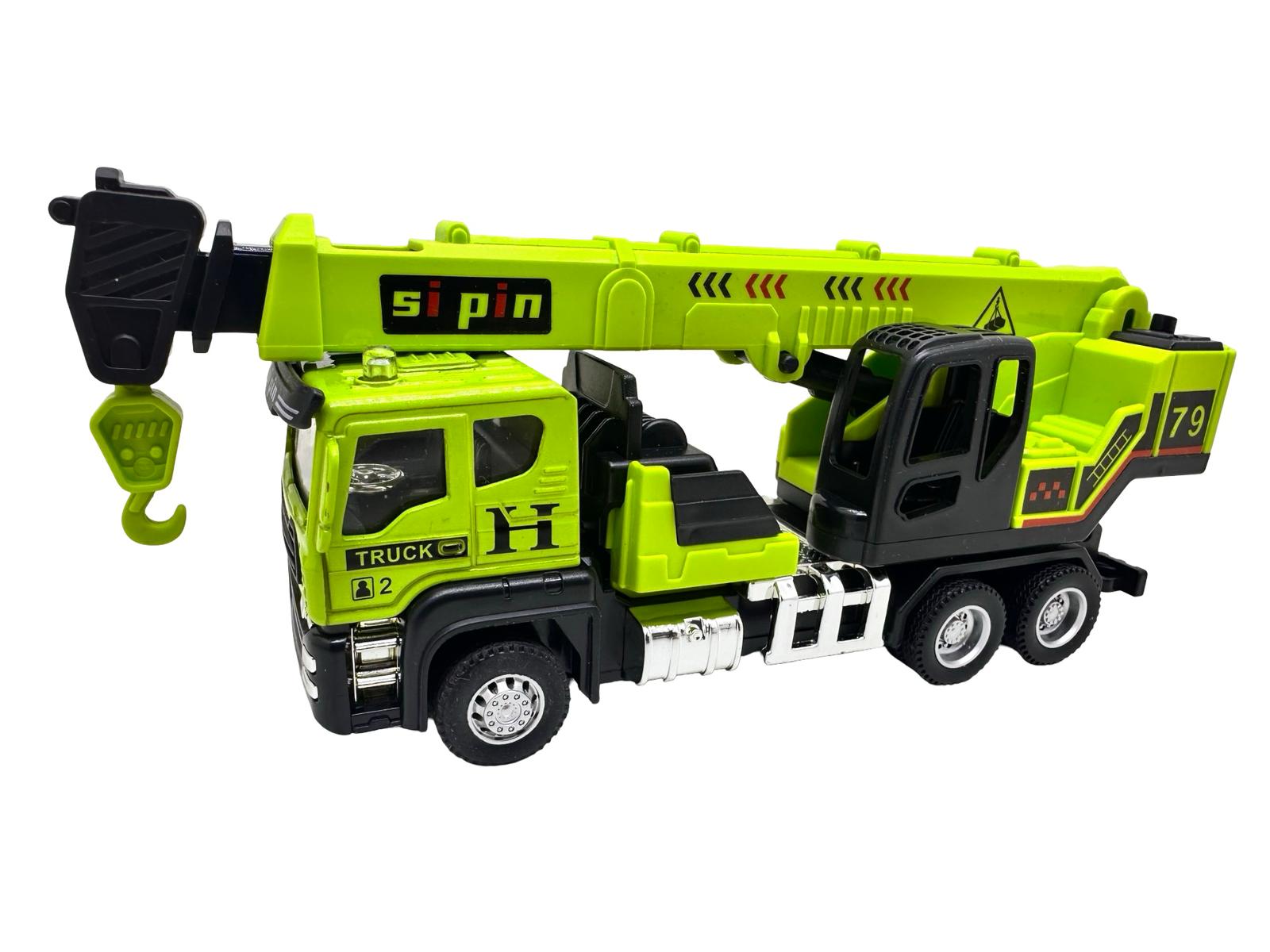 WhatsApp Image 2026-04-30 at 12.40.45 (1) Macheta camion macara 17 cm metal si plastic brat extensibil carlig functional sunete si lumini