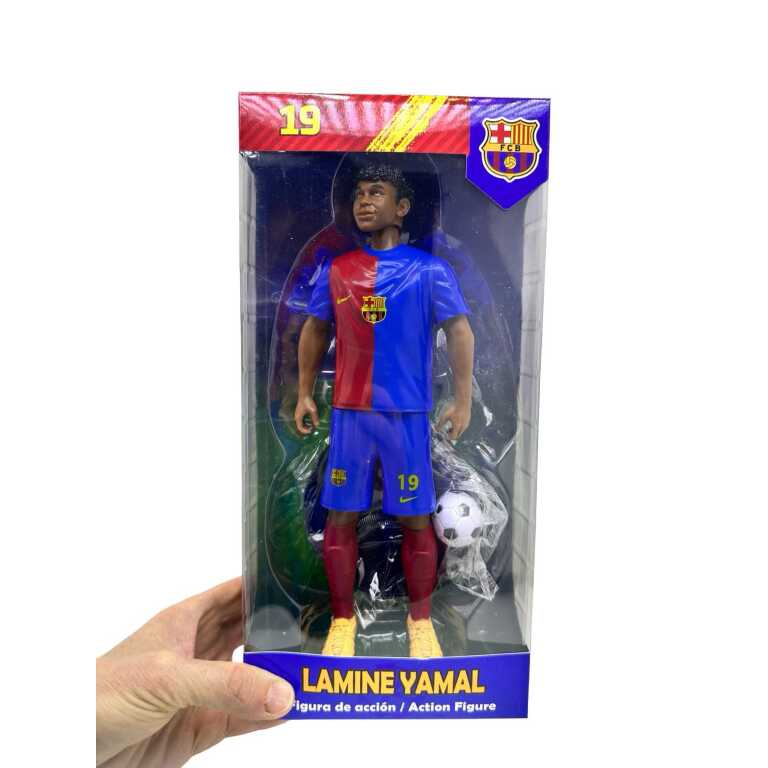 Figurina Lamine Yamal fotbalist 22 cm echipament Barcelona cu accesorii