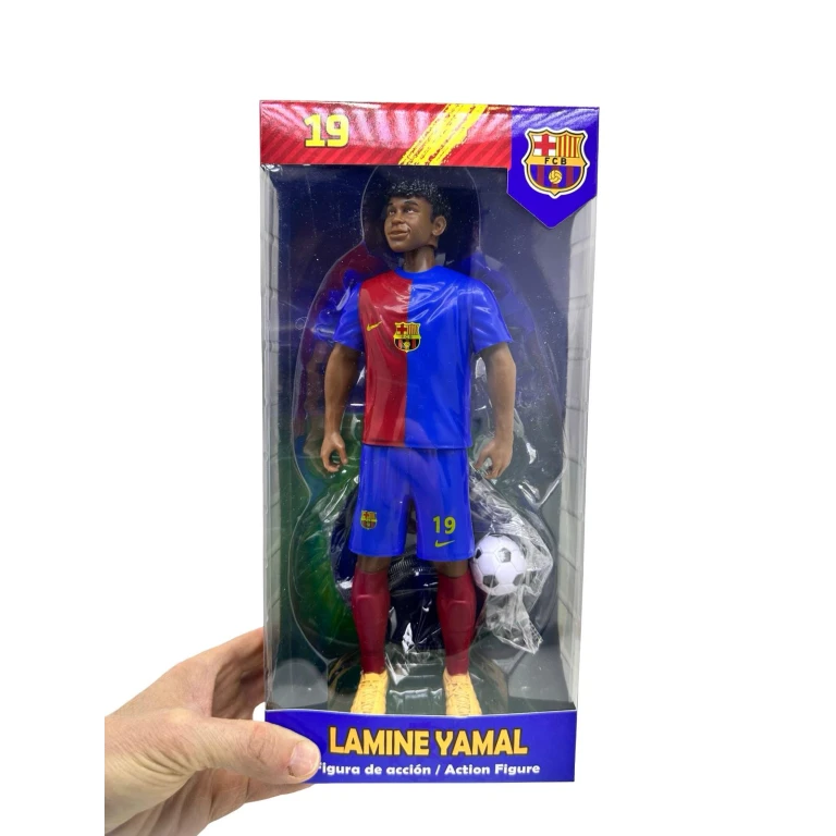 Figurina Lamine Yamal fotbalist 22 cm echipament Barcelona cu accesorii