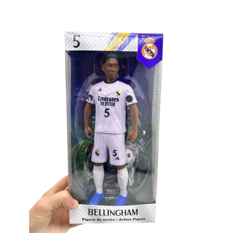 Figurina Bellingham fotbalist 22 cm echipament alb Real Madrid cu accesorii