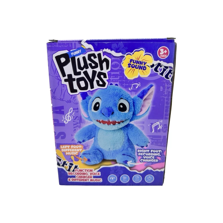 Jucarie plus interactiva Stitch albastru cu sunete inregistrare si schimbare voce muzica