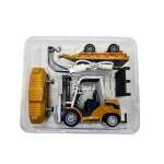 Macheta Stivuitor cu telecomanda si remorca 1:64 replica metal lumini si sunete palet inclus incarcare USB - imagine 7