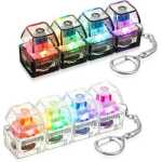 Breloc tastatura mecanica mini RGB lumini LED antistres clicky Korbi fidget toy 10cm