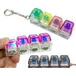 Breloc tastatura mecanica mini RGB lumini LED antistres clicky Korbi fidget toy 10cm - imagine 3