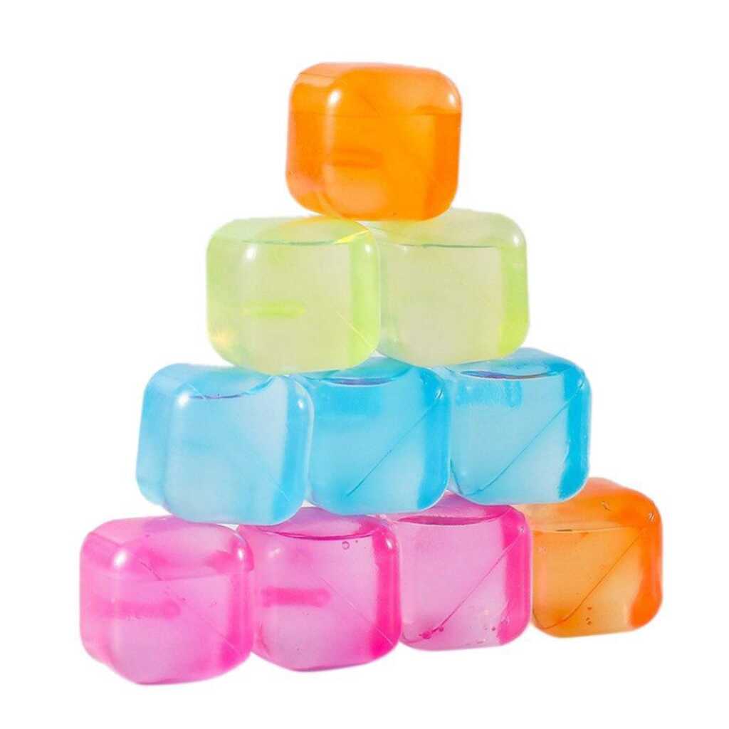 ucarie antistres cub gel transparent ice cube elastic squishy