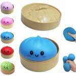 Jucarie antistres bao dumpling squishy glow in dark cu cutie - imagine 4