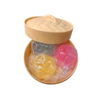 Jucarie antistres bao dumpling set 3 bucati squishy cu cutie mystery