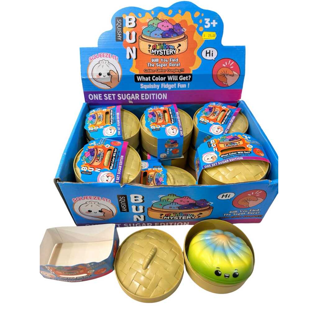 Jucarie antistres bao dumpling rainbow mystery squishy cu cutie