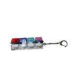 Breloc tastatura mecanica mini RGB lumini LED antistres clicky Korbi fidget toy 10cm - imagine 12