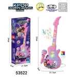 Chitara electronica Kpop Demon Hunters cu microfon lumini si sunete 50cm - imagine 3