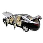 Macheta metal Mercedes Maybach S Class negru argintiu 1:24 telecomanda deschidere electrica usi capota portbagaj lumini si sunete - imagine 7