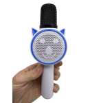 Microfon karaoke copii model pisica wireless Bluetooth cu difuzor lumini si efecte vocale - imagine 2