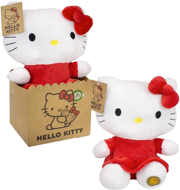 Jucarie de Plus Hello Kitty Classic Rochie Rosie in Punga de Cadou 27 cm Jucarie de Plus Hello Kitty Classic Rochie Rosie in Punga de Cadou 27 cm