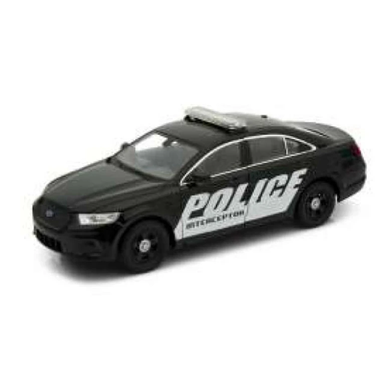 Macheta 2013 Ford Police Interceptor 1:24 replica metal Negru Alb