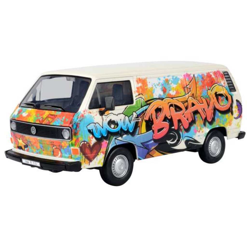 Macheta Volkswagen Type 2 (t3) Graffiti Van 1:24 replica metal Culori diverse