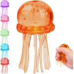 Minge Squishy Meduza Antistres mare 12cm cu Gel si Sclipici colorat - imagine 9
