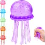 Minge Squishy Meduza Antistres mare 12cm cu Gel si Sclipici colorat