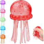 Minge Squishy Meduza Antistres mare 12cm cu Gel si Sclipici colorat - imagine 6
