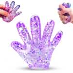 Palma-Mana Antistres Squishy cu Sclipici colorat senzoriala pentru copii si adulti 10cm