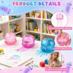 Minge Squishy Meduza Antistres mare 12cm cu Gel si Sclipici colorat - imagine 7