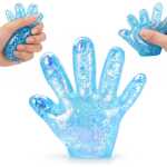 Palma-Mana Antistres Squishy cu Sclipici colorat senzoriala pentru copii si adulti 10cm - imagine 3