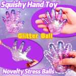 Palma-Mana Antistres Squishy cu Sclipici colorat senzoriala pentru copii si adulti 10cm - imagine 8