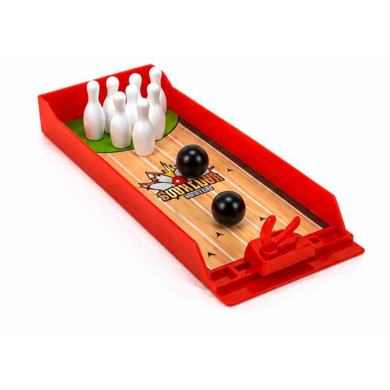 Joc Mini Bowling de Birou Set Complet cu Lansator si 10 Popice