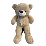 Urs de plus urias Pufos bej maro 110 cm cu funda eleganta