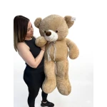 Urs de plus urias Pufos bej maro 110 cm cu funda eleganta - imagine 2