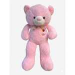 Urs de plus urias roz 110 cm model Love cu baloane si funda