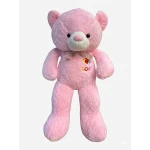 Urs de plus urias roz 110 cm model Love cu baloane si funda