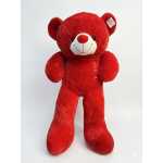 Urs de plus urias rosu 100 cm cu inimioare brodate si mesaj Love Descriere Produs