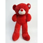 Urs de plus urias rosu 100 cm cu inimioare brodate si mesaj Love Descriere Produs