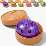 Jucarie antistres Squishy Dumpling cu sclipici si recipient 6cm