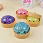 Jucarie antistres Squishy Dumpling cu sclipici si recipient 6cm - imagine 4
