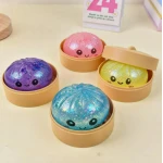 Jucarie antistres Squishy Dumpling cu sclipici si recipient 6cm NeeDoh - imagine 4