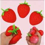Jucarie Antistres Squishy in Forma de Capsuna Red Strawberry Fidget Toy - imagine 2