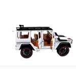 Macheta Mercedes G Class alb AMG 1:22 replica metal alba lumini sunete si efect fum - imagine 7