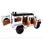 Macheta Mercedes G Class alb AMG 1:22 replica metal alba lumini sunete si efect fum - imagine 10
