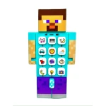 Telefon minecraft de Jucarie Pixel Hero albastru cu sunete si lumini