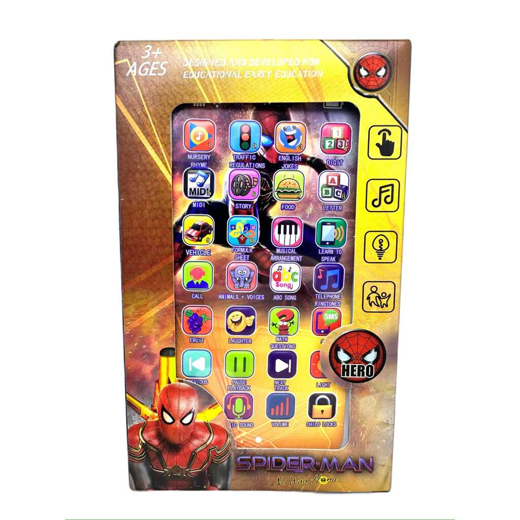 Telefon educativ interactiv pentru copii model SpiderMan cu sunete si lumini
