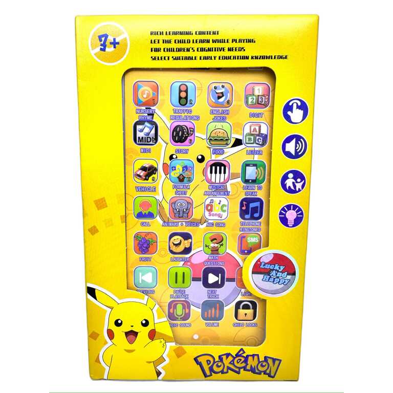 Telefon educativ interactiv pentru copii model Pokemon cu sunete si lumini