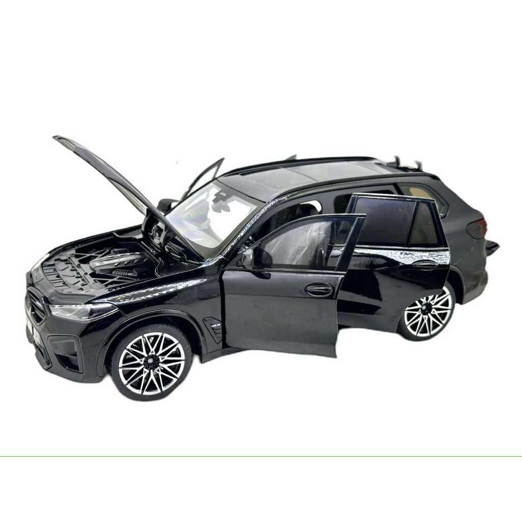 Macheta BMW X5 M Competition LCI 1:18 replica metal neagra vireaza rotile deschide toate usile si capotele