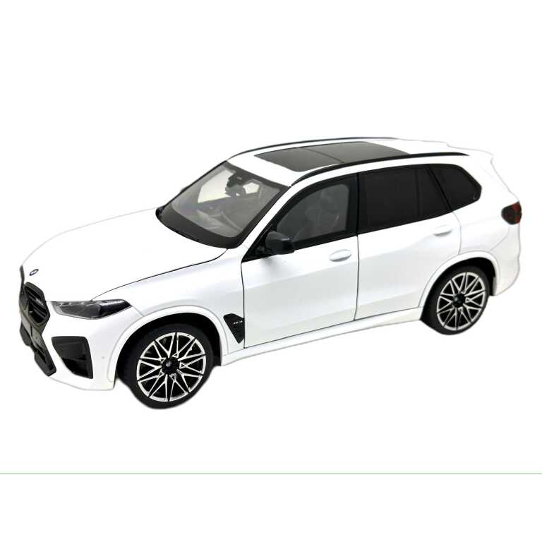 Macheta BMW X5 M Competition LCI 1:18 replica metal alba vireaza rotile deschide toate usile si capotele